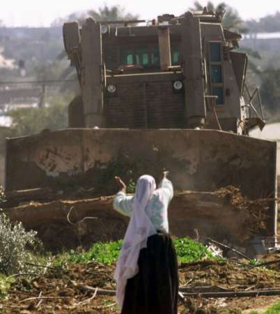 woman and bulldozer